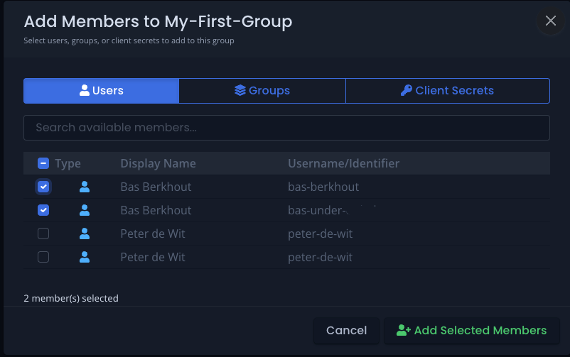 Add members
